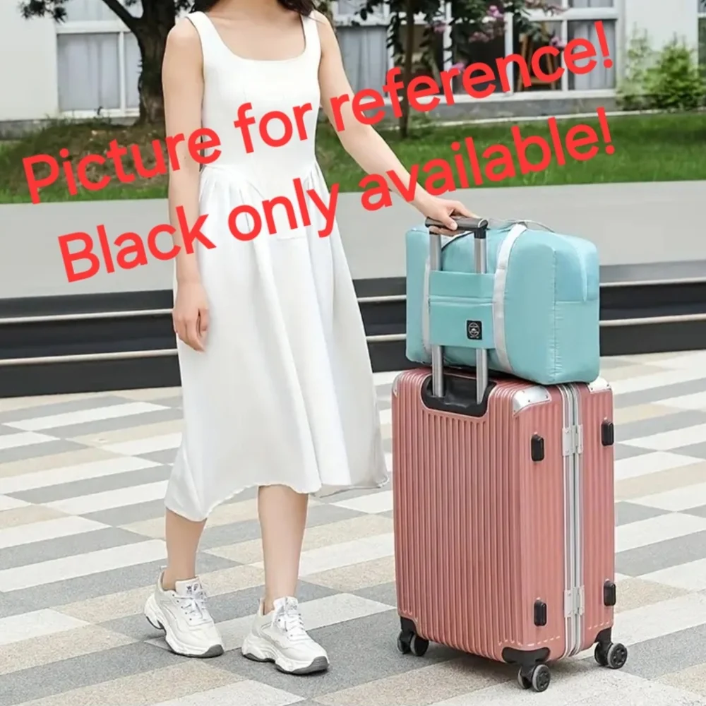 Stylish Black Duffel Bag with Slide Over Luggage Option